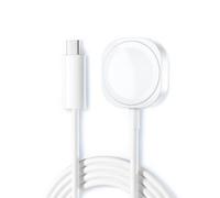 Câble de charge magnétique Type-C compatible avec Apple Watch - Acier inoxydable et TPE - Sortie 2,5 W - 100 cm - Blanc - Rond