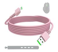 Câble de charge micro USB de rechange compatible avec souris Razer Naga Pro 20000 DPI, Razer Viper Ultimate, Basilisk Snake Ultimate, DeathAdder V2 Pro/Basilisk Ultimate Mouse (rose)