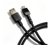 Câble de charge micro USB pour Razer Naga Pro, Viper & Basilisk Ultimate | Câble tressé en nylon noir de 1,8 m de long pour souris de jeu sans fil, compatible avec la souris de jeu DeathAdder V2 Pro