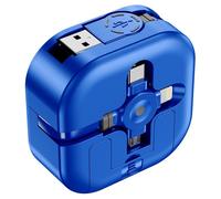 Câble de Charge Multi,Câble Multi Charge 3 en 1 de 1,2m,Câble USB Rétractable,Charge Rapide,Transfert de Données Port avec Lightning/Type-C/Micro-USB pour Téléphone Portable,iPhone,Galaxy,PS,Tablette