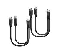 Câble de charge multi-séparateur usb c court gelhonr 5v, cordon de charge usb c mâle 2 en 1 vers double type c mâle avec tablettes de téléphones portables et plus 30cm / 1ft (2pack)