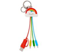 Câble de charge multiple Link Up, Thème Rainbow, avec porte-clé, 4 câbles de charge, USB, Type-C, Micro-USB, Lightning, avec adaptateur USB de type C, câble revêtu de TPE