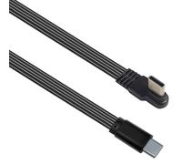 Câble de charge plat USB C vers USB C en silicone 45 W Charge rapide 480 Mbps Transfert de données Connecteur coudé à 90 degrés pour tablette Câble plat pour FPV