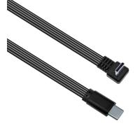 Câble de charge plat USB C vers USB C en silicone 45 W Charge rapide 480 Mbps Transfert de données Connecteur coudé à 90 degrés pour tablette Câble plat pour FPV