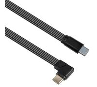 Câble de charge plat USB C vers USB C en silicone 45 W Charge rapide 480 Mbps Transfert de données Connecteur coudé à 90 degrés pour tablette Câble plat pour FPV
