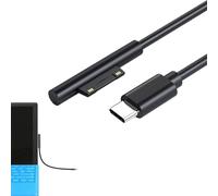 Câble de Charge pour Surface 7/6/5/4/3, 1,5 M Chargeur pour Microsoft Surface, Chargeur PC USB C pour Surfaces Laptop/Book/Go, PD 15V 3A (45W+) - Nylon Tressé, Prise en Charge de la Charge Rapide