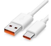 Câble de charge pour Xiaomi 45010000154S pour Xiaomi Poco M4 Pro 5G, Mi Note 10 (Pro/Lite), Redmi Note 11, Redmi 8, Redmi 8A, Redmi 9/9T 1,0m 65W Blanc Type-C avec chiffon de nettoyage d'écran mungoo