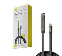 Câble de charge rapide 2 en 1 240 W, câble de charge multiple avec support réglable multi-angles type C, câbles USB-C vers USB-C 1,5 m, câbles charges haute vitesse pour smartphones, tablettes