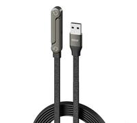Câble de charge rapide 240 W/65 W avec support réglable, chargeur USB-C 2 en 1 gainé de nylon avec support invisible, longueur de 1,5 m pour smartphones et tablettes (65 W A-C)