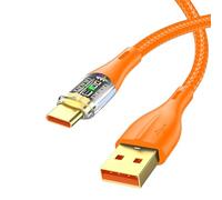 Câble de charge rapide de type C, câble transparent USB C avec affichage LED | Cordon de chargeur multifonctionnel à charge rapide Type C - Adaptateurs de téléphone portable pour la maison scolaire, l