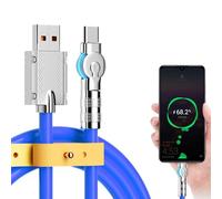 Câble de charge rapide de type C, câble USB C flexible et durable 6 A 120 W - Câble USB rotatif à 180 °, cordons de charge durables, câble de charge universel flexible pour téléphone portable, école,