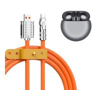 Cable de charge rapide de type, câble USB C 120W 6A - 180 ° Rotation, durable, cordon de charge à grande vitesse pour le jeu, dortoir, voiture et dispositifs multiples, compatibilité universelle