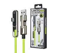 Câble de charge rapide latéral pliable 240 W - Support de câble de charge 2 en 1 - Fiche plate à angle droit - Prise d'alimentation adaptée aux voyages - Synchronisation des données polyvalente pour