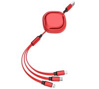 Câble de charge rapide multiple 3 en 1, chargeur universel pour téléphone, cordon rétractable avec gaine tressée en nylon, compatibilité