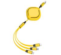 Câble de charge rapide multiple 3 en 1, chargeur universel pour téléphone, cordon rétractable avec gaine tressée en nylon, compatibilité