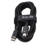 Câble de charge rapide pour ordinateur portable USB-C vers DC 7,4 x 5,0 mm, 100 W, en nylon tressé. Doté d'une puce PD E Mark, il est idéal pour
