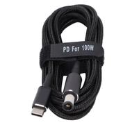 Câble de charge rapide pour ordinateur portable USB-C vers DC 7,4 x 5,0 mm, 100 W, en nylon tressé. Doté d'une puce PD E Mark, il est idéal pour