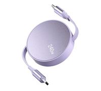 Câble de charge rapide rétractable USB-C vers USB-C 240 W, cordon de charge réglable de type C, charge rapide PD 3.1 et transfert de données, compatible avec iPhone 15, Samsung, Xiaomi, Huawei