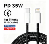 Câble de Charge rapide tressé 35W, 1m, 2mPD, pour iPhone 13 14 Pro Max 11 12 mini X XR XS Max 7 8 Plus, câbles de données USB-C de Charge rapide vert