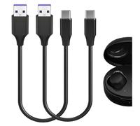 Câble de Charge Rapide tressé en Tissu pour écouteurs Geekria Type-C, Compatible avec Les chargeurs JVC HAAE5TB,HAA9TW, HAZ55TW,câble de Charge Court de Remplacement USB vers USB-C (1ft / 30cm 2Pack)