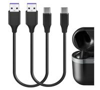 Câble de Charge Rapide tressé en Tissu pour écouteurs Geekria Type-C, Compatible avec Skullcandy Push Active,Chargeur Indy Evo,Cordon de Charge Court de Remplacement USB vers USB-C (1ft / 30cm 2Pack)