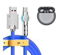 Câble de charge rapide Type C - Câble USB C 120w 6A Chargeurs | Câble USB rotatif à 180° et durable, câble de charge universel flexible pour téléphone portable Jeux scolaires pour plusieurs appareils