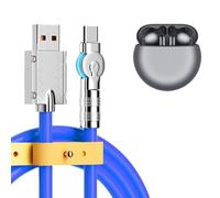 Câble De Charge Rapide USB C - 6A 120W Cordon De Chargeur Flexible Durable | Tire De Type Universel Rotatif 180 °, Résistant À La Flexion Pour Le De Données, Configuration Des Tablettes Pour