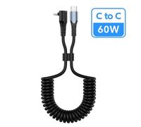 Câble de charge rapide USB C60W3A à ressort, type C vers USB-C, compatible avec Xiaomi, Samsung S23 et Huawei P60
