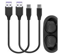 Câble de charge rapide USB pour écouteurs Geekria, compatible avec Jabra Elite 10 Gen 2, Elite 10, Bang & Olufsen Beoplay EQ, câble d’alimentation de remplacement USB vers USB-C (1ft / 30cm, lot de 2)