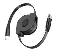 Câble de charge rétractable USB C vers C, PD 60 W, cordon de charge rapide, cordon extensible de 0,9 m, câble stable pour CarPlay pour Android, câble USB-C anti-nœuds pour Tesla, pour iPhone 17 16