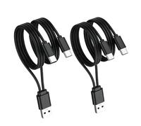 Câble de charge sans fil 2 en 1 USB-C pour Getaria GWS-26 Xvive A58 | Compatible avec les systèmes de guitare sans fil Getaria/Xvive, 1 m, lot de 2, USB-A vers double USB-C