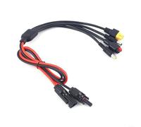 Câble de charge solaire 4 en 1 compatible avec panneaux et centrales électriques de 100 W-1000 W, DC8 mm/DC5,5 x 2,1 mm/pour connecteurs XT60/45 A, fil 14 AWG 1,2 m