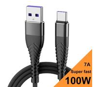 Câble De Charge Super Rapide Usb Vers Type C, Chargeur De Téléphone Portable Pour Samsung, Huawei, Xiaomi, 100 M, 1M, 2M, 3M, Cordon De Données En Nylon, 0.25 W.Black.0.25M