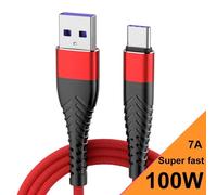 Câble De Charge Super Rapide Usb Vers Type C, Chargeur De Téléphone Portable Pour Samsung, Huawei, Xiaomi, 100 M, 1M, 2M, 3M, Cordon De Données En Nylon, 0.25 W.Red.0.25M