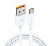Câble de charge ultra rapide 66 W 6 A Câble de type C Blanc 1 m