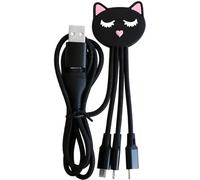 Câble de charge universel 3 en 1 Yello koko Andy 1 m Chat Noir