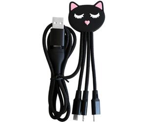 Câble de charge universel 3 en 1 Yello koko Andy 1 m Chat Noir