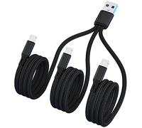 Câble de charge USB 2.0 Type-A mâle vers 3 micro USB mâles Câble de charge Répartiteur d'alimentation Cordon adaptateur 3 en 1 USB 2.0 USB-A mâle vers 3 micro USB Câble de charge pour trois appareils