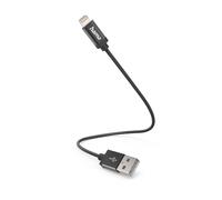 Câble de charge USB-A - Lightning, 0,2 m, nylon, noir