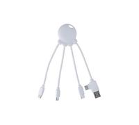 Câble de Charge USB A/microUSB/USB C/Lightning 2.1A 15cm Universel Blanc