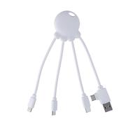 Câble de Charge USB A/microUSB/USB C/Lightning 2.1A 15cm Universel XOOPAR Blanc
