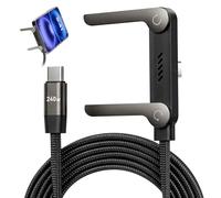 Câble de charge USB C 2 en 1 avec support, câble de charge multiple avec support invisible, charge rapide de 240 W, câble USB C vers USB C pour smartphones, tablettes, ordinateurs portables et