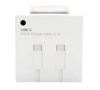 Câble de charge USB-C 240 W, compatible avec iPhone 16/15/14/13/12, Samsung Galaxy S24/S23/S22/S21, Xiaomi, Pixel, Oppo, OnePlus, Realme, iPad, blanc, 2 m