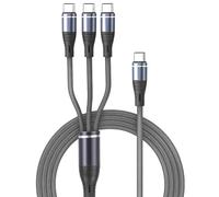 Câble De Charge USB-C 3 En 1, Câble Multi-usb-C Tressé Avec Double Port Pd, Compatible Avec iPhone 17/16/15 Pro Max, Galaxy S25/S24, Huawei P60/Mate 60, Macbook Pro/Air, 1.2 Mètre