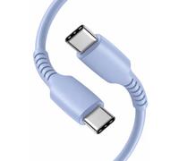 Câble de charge USB C, câble USB C vers USB C de 1 m, câble de type C à charge rapide pour iPhone 17, 16, 15/Air/Plus/Pro/Pro Max, pour Samsung Galaxy S26, S25, S24, S23, S22, S21, S20 (bleu)