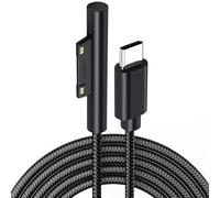 Câble de Charge USB-C Compatible avec Microsoft Surface Pro 3/4/5/6/7 Go 2 Book 1/2 et Laptop 1/2, 2M Nylon Tressé, Doit Fonctionne avec Chargeur USB-C PD45W 15 V 3 A