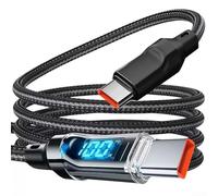 Câble de charge USB-C en nylon pour enregistreur vidéo numérique Camp Snap CS-8, charge rapide de 120 W avec affichage de l'alimentation LED, en longueurs de 1 m et 2 m, cordon de charge USB-C