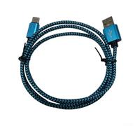 Câble de charge USB C en nylon tressé pour charge rapide pour Android pour Samsung Huawei - Cordon de données (bleu, 1 mètre)