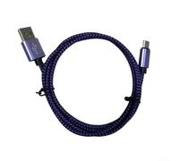 Câble de charge USB C en nylon tressé pour charge rapide pour Android pour Samsung Huawei - Cordon de données (violet, 1 mètre)