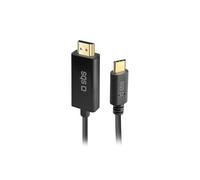 Câble Adaptateur vidéo avec connecteurs plaqués Or USB-C vers HDMI, câble 4K/5K pour Smartphones, PC, iMacs, MacBooks, iPads, projecteurs, téléviseurs, Longueur 1,8 m.